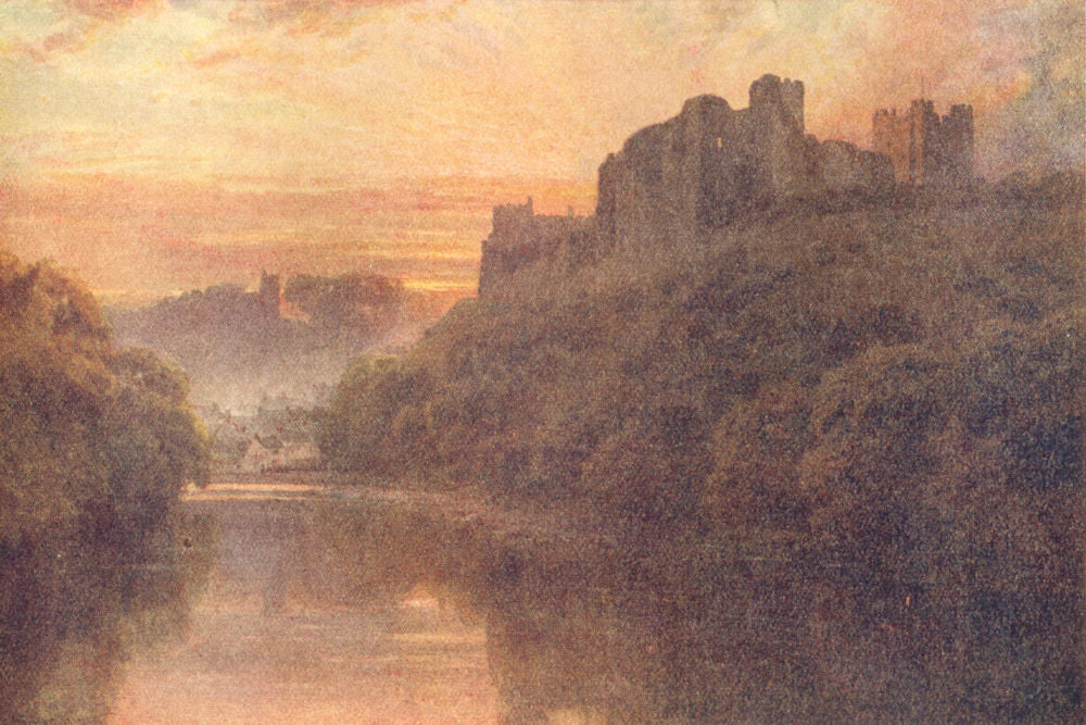 YORKSHIRE DALES. The Swale, Richmond 1908 old antique vintage print picture